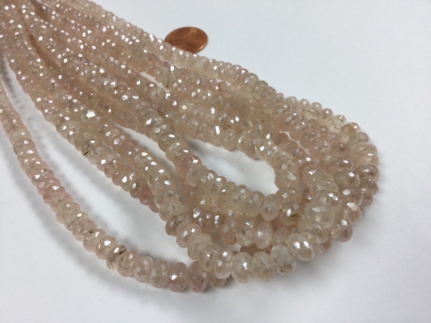 Pink Amethyst Coated Rondelles Faceted