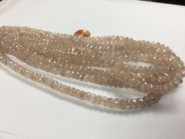 Pink Amethyst Coated Rondelles Faceted