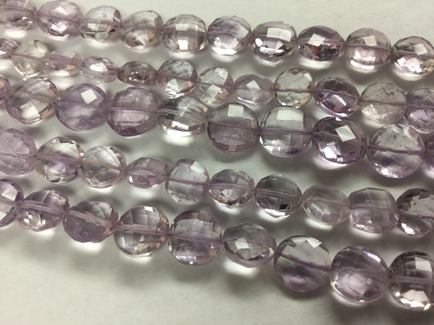 Pink Amethyst Coins Faceted