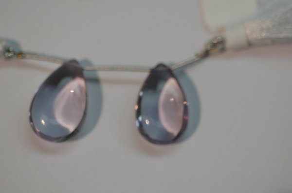 Pink Amethyst Pear Smooth Matching Pair