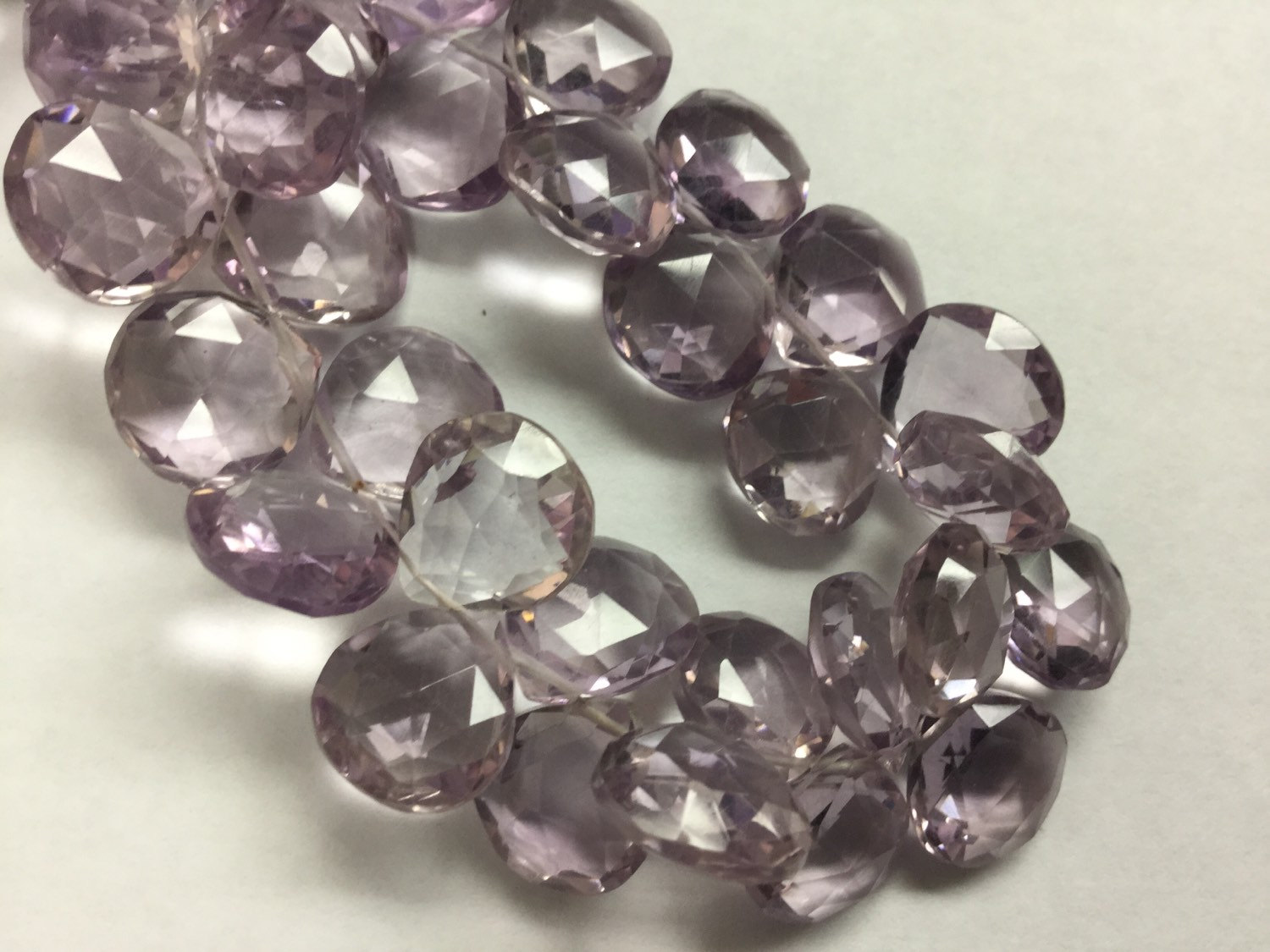 Pink Amethyst Hydro Quartz Hearts Faceted