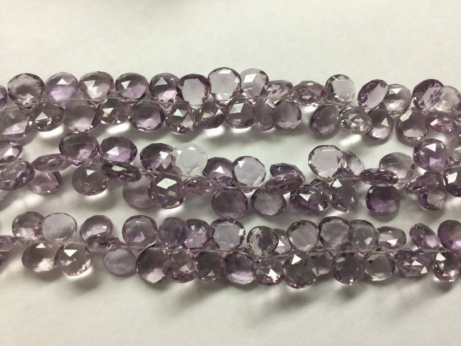 Pink Amethyst Hydro Quartz Hearts Faceted