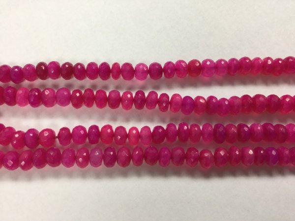 Pink Chalcedony Rondelles Faceted