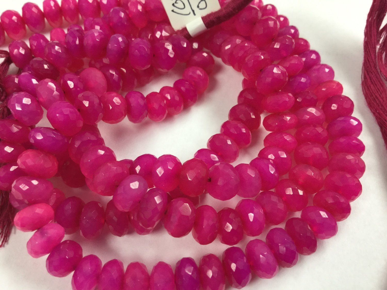 Pink Chalcedony Rondelles Faceted