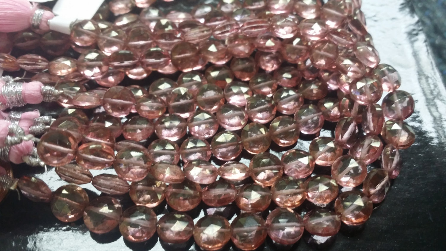 Pink Hydro Quartz Coins Faceted