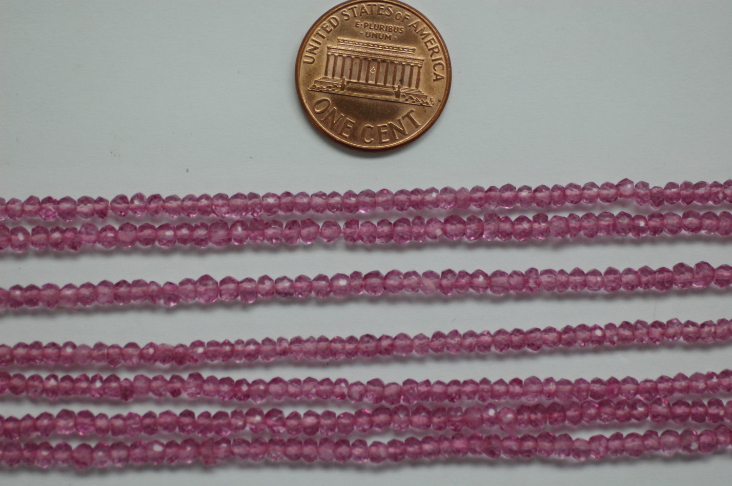 Pink Hydro Quartz Rondelle Faceted