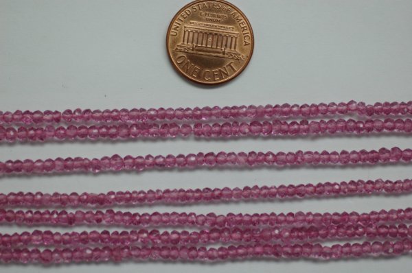 Pink Hydro Quartz Rondelle Faceted