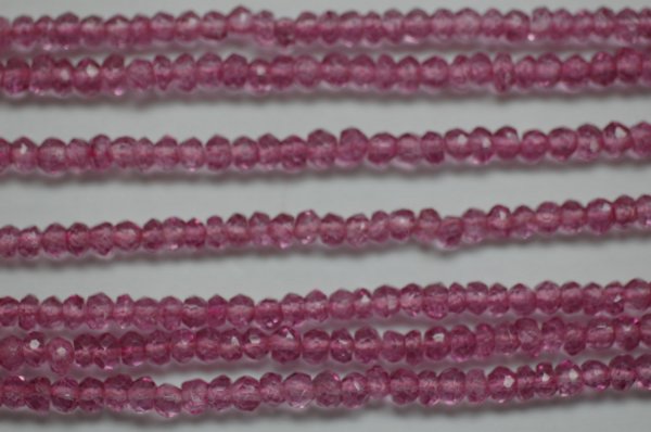Pink Hydro Quartz Rondelle Faceted