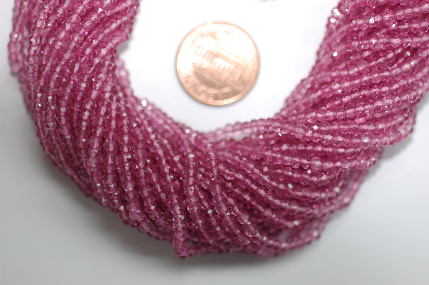 Pink Hydro Quartz Rondelle Faceted