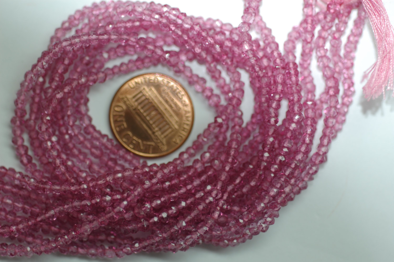 Pink Hydro Quartz Rondelle Faceted
