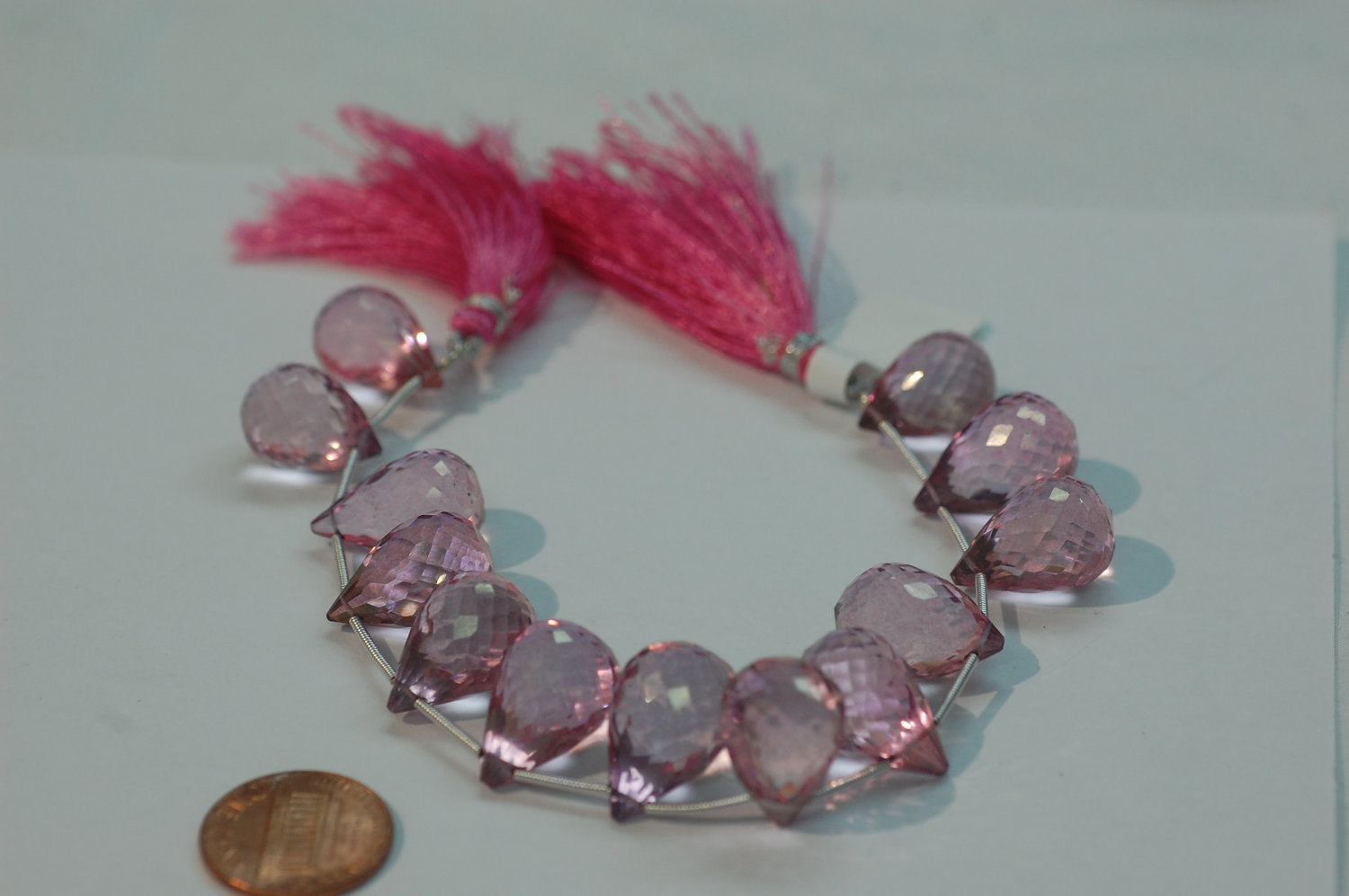 Pink Mystic Quartz Drop Faceted