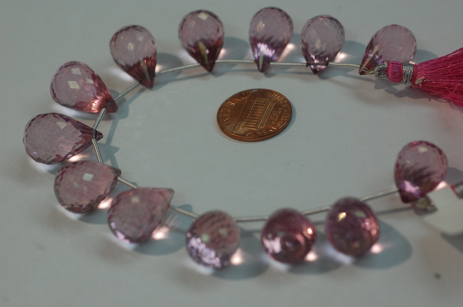 Pink Mystic Quartz Drop Faceted