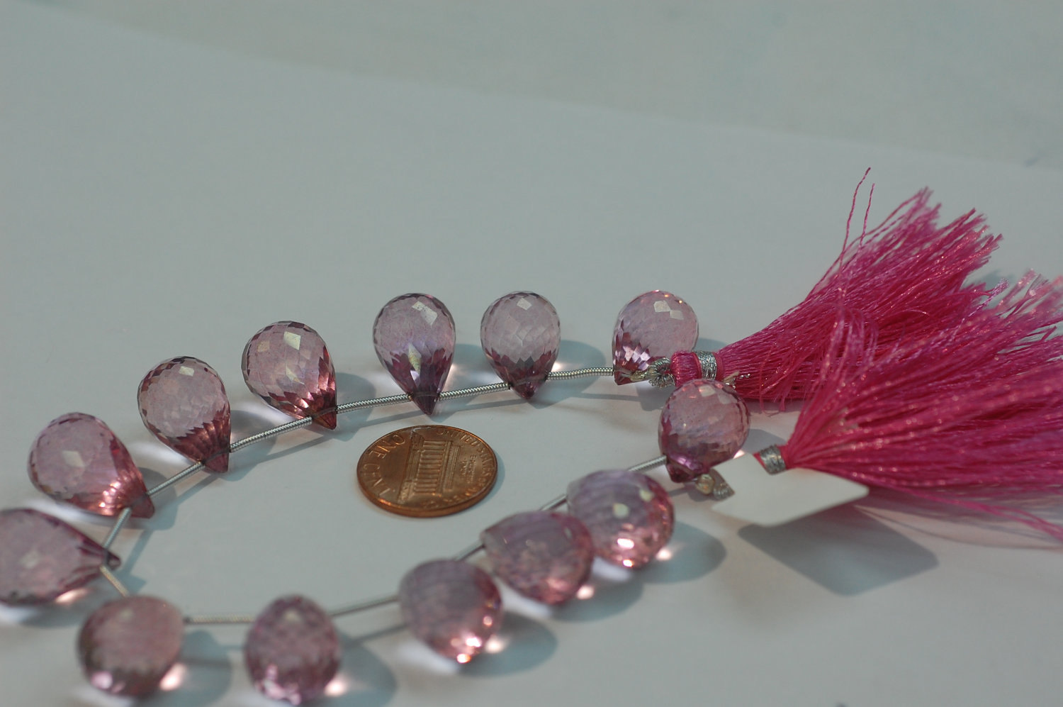 Pink Mystic Quartz Drop Faceted