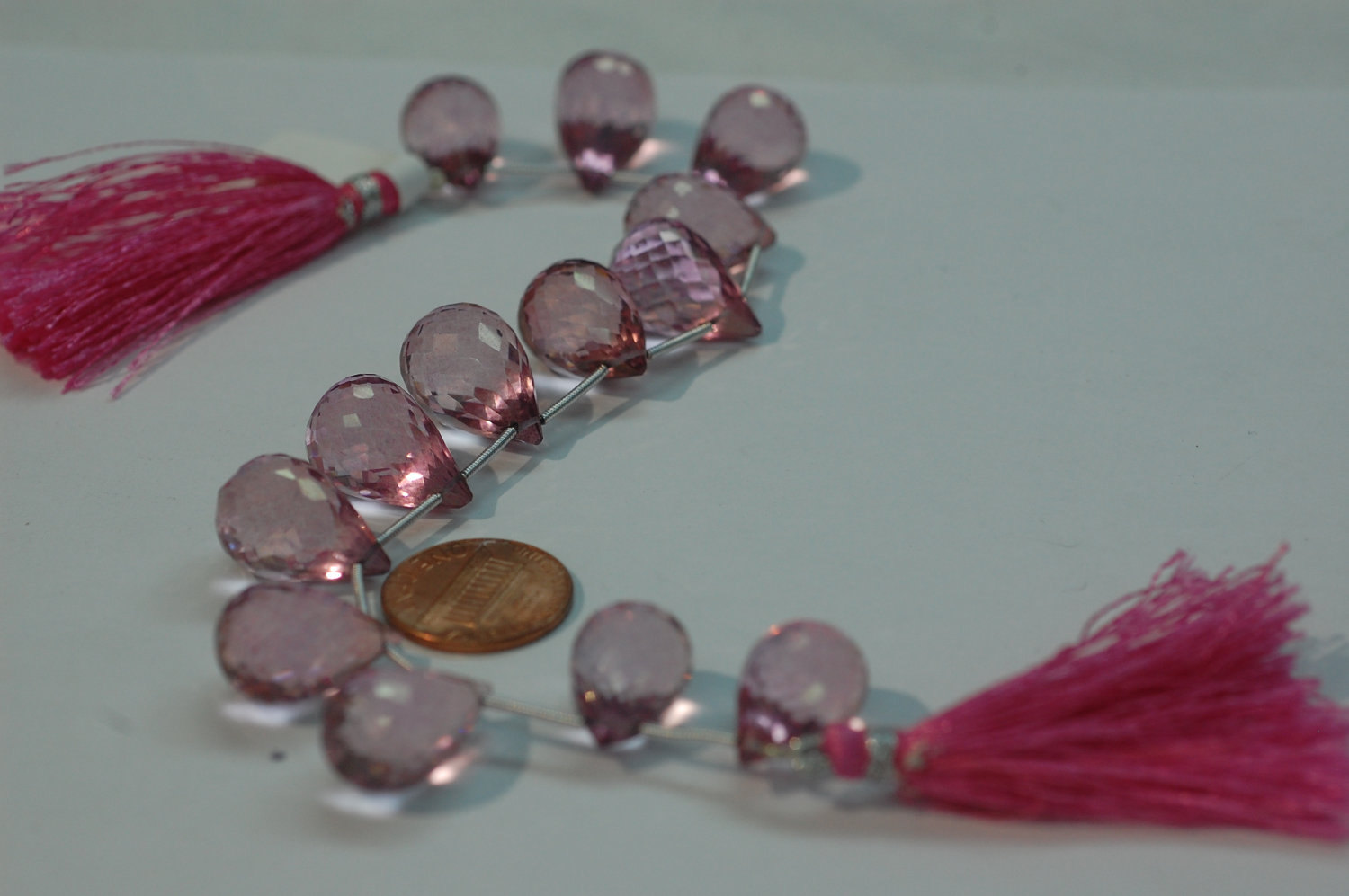 Pink Mystic Quartz Drop Faceted
