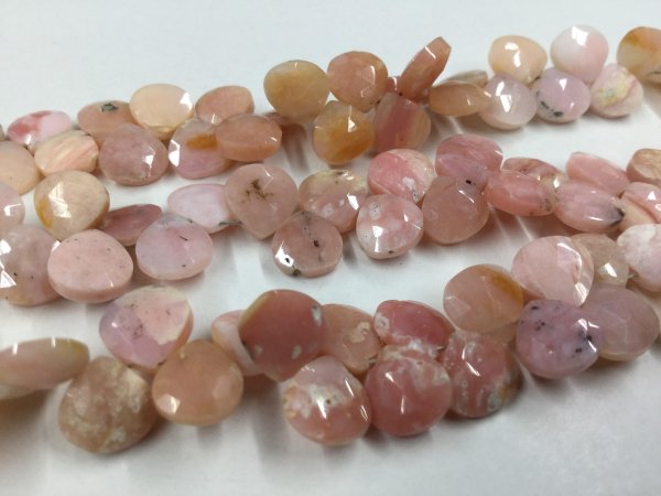 Pink Opal Hearts Faceted