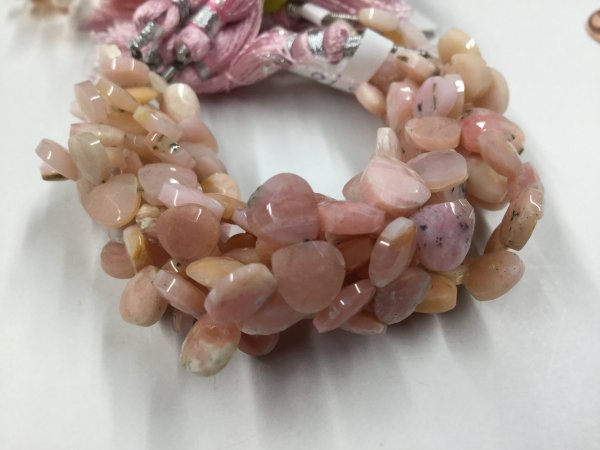 Pink Opal Hearts Faceted