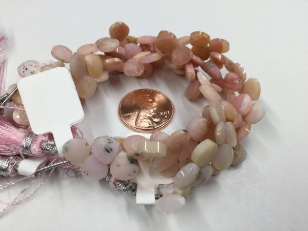 Pink Opal Hearts Faceted