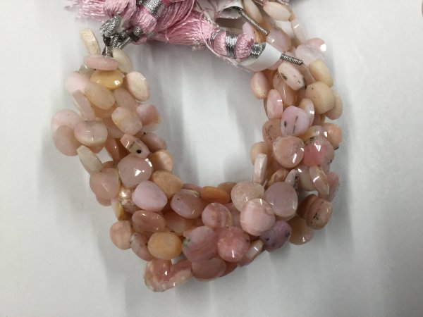 Pink Opal Hearts Faceted