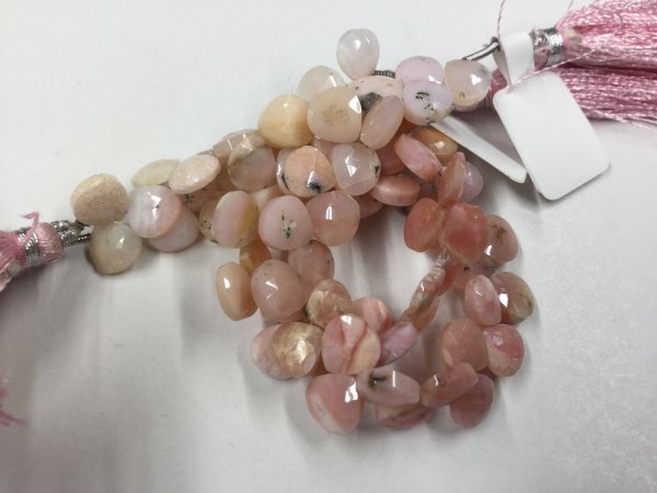 Pink Opal Hearts Faceted