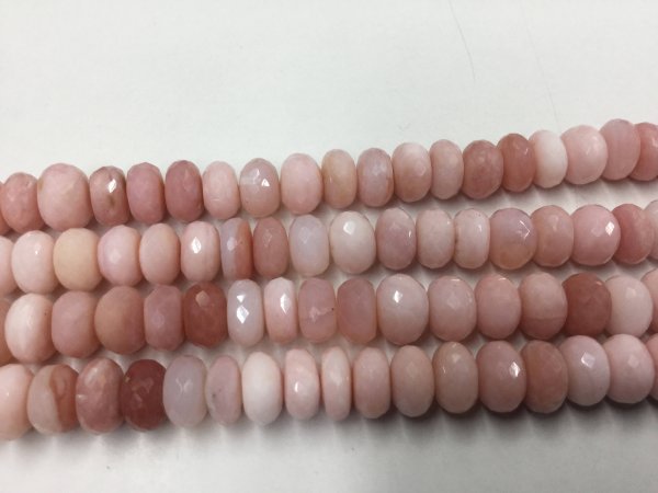 Pink Opal Rondelles Faceted