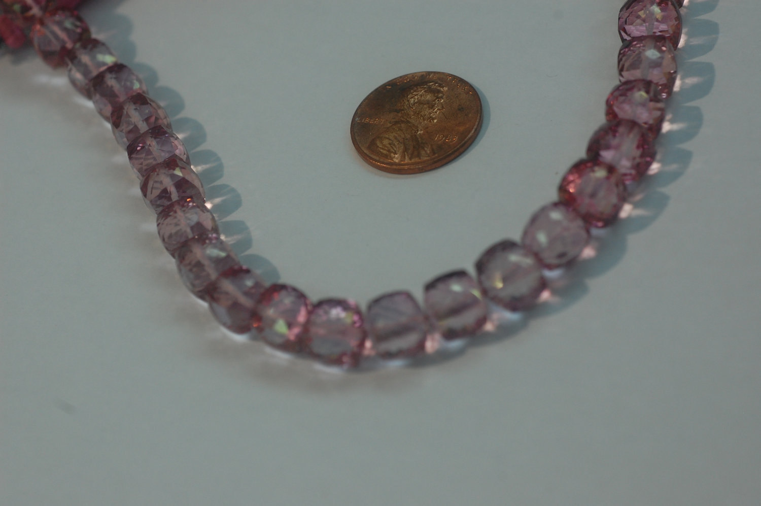 Pink Quartz Cube Faceted