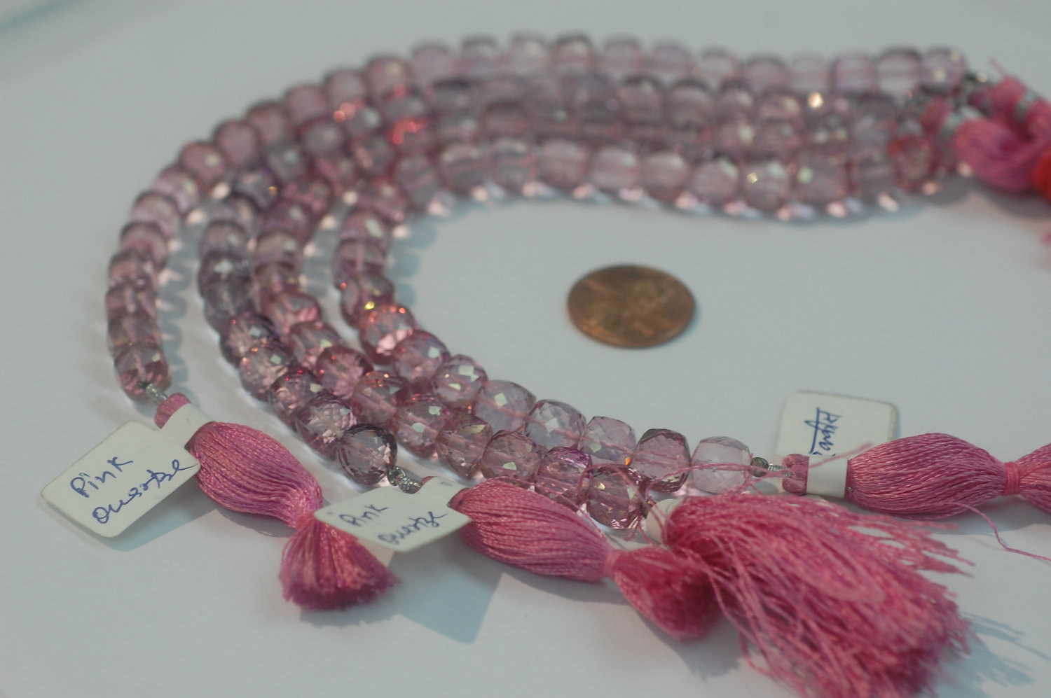 Pink Quartz Cube Faceted