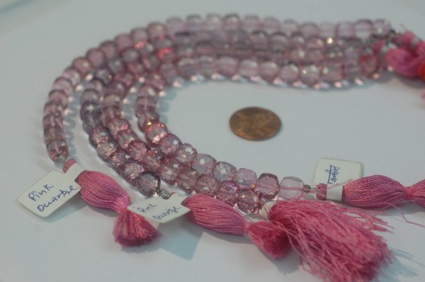 Pink Quartz Cube Faceted