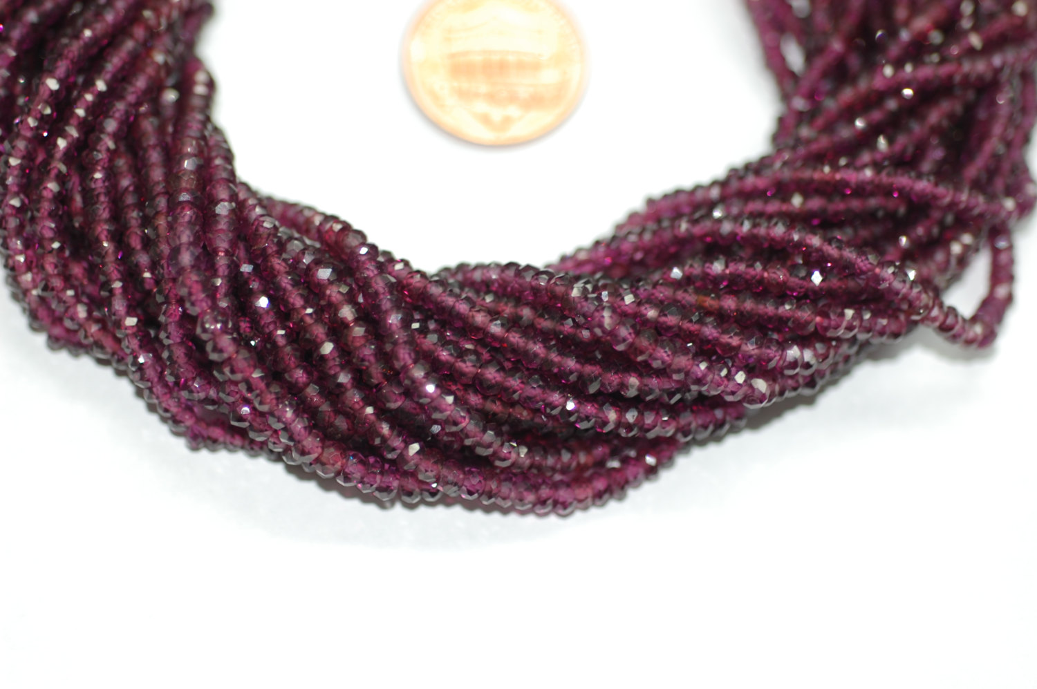Pink Rhodolite Garnet Rondelle Faceted