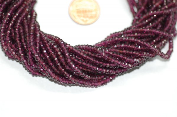 Pink Rhodolite Garnet Rondelle Faceted