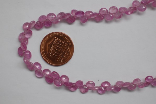 Pink Sapphire Hearts Faceted (Small Size)