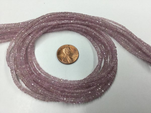 Pink Sapphire Rondelles Faceted