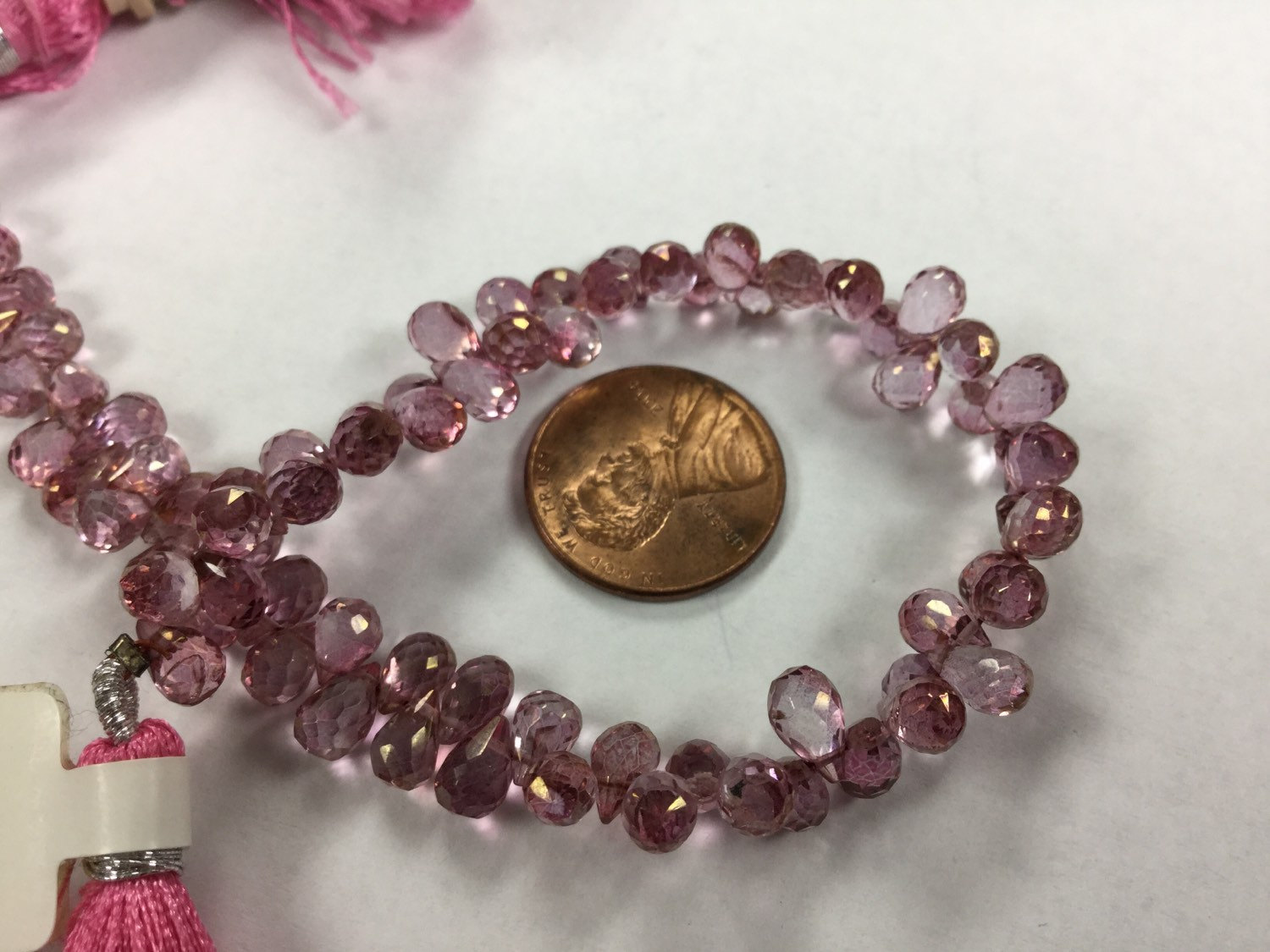 Pink Topaz Drops Faceted