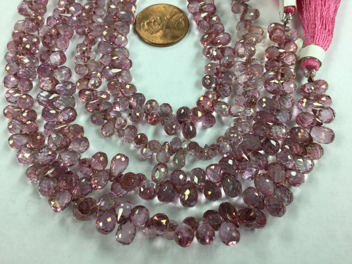 Pink Topaz Drops Faceted