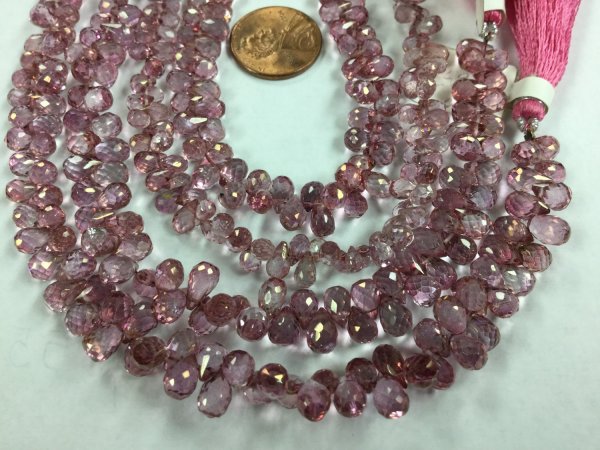 Pink Topaz Drops Faceted