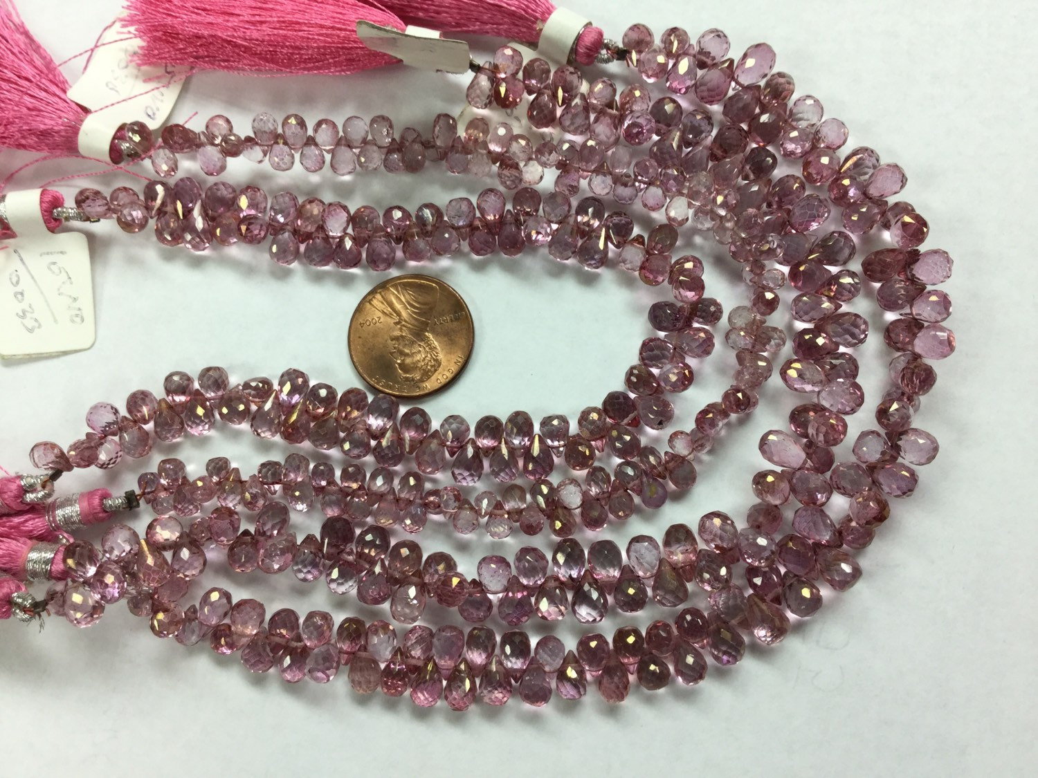 Pink Topaz Drops Faceted