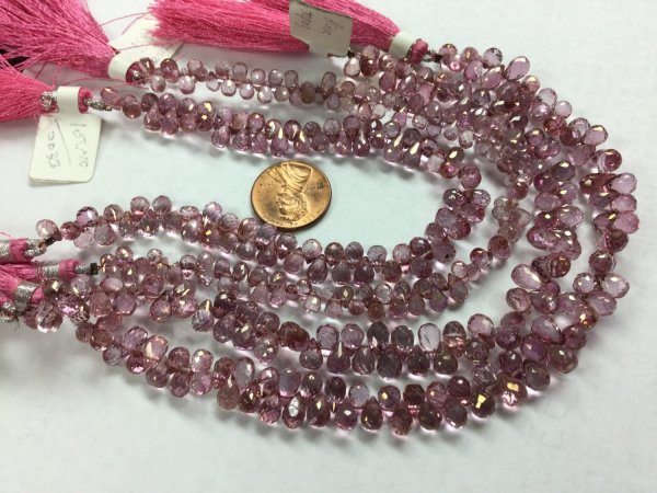 Pink Topaz Drops Faceted