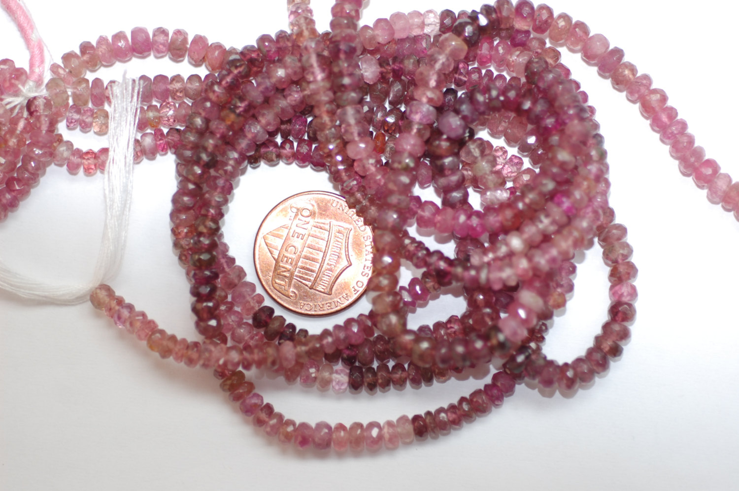 Pink Tourmaline Rondelle Faceted