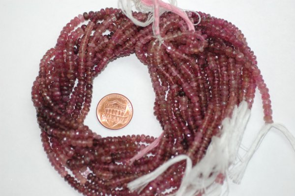 Pink Tourmaline Rondelle Faceted