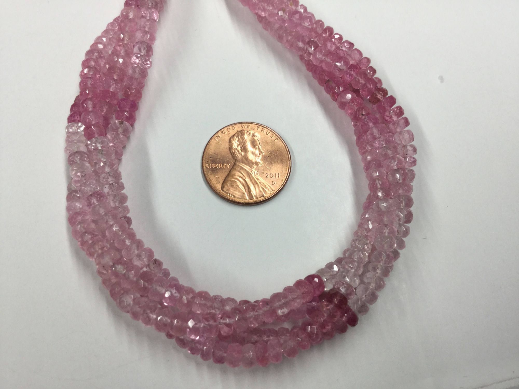 Pink Tourmaline Rondelles Faceted