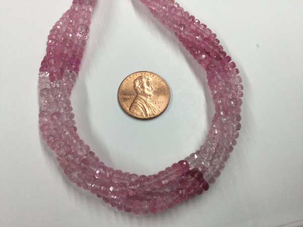 Pink Tourmaline Rondelles Faceted