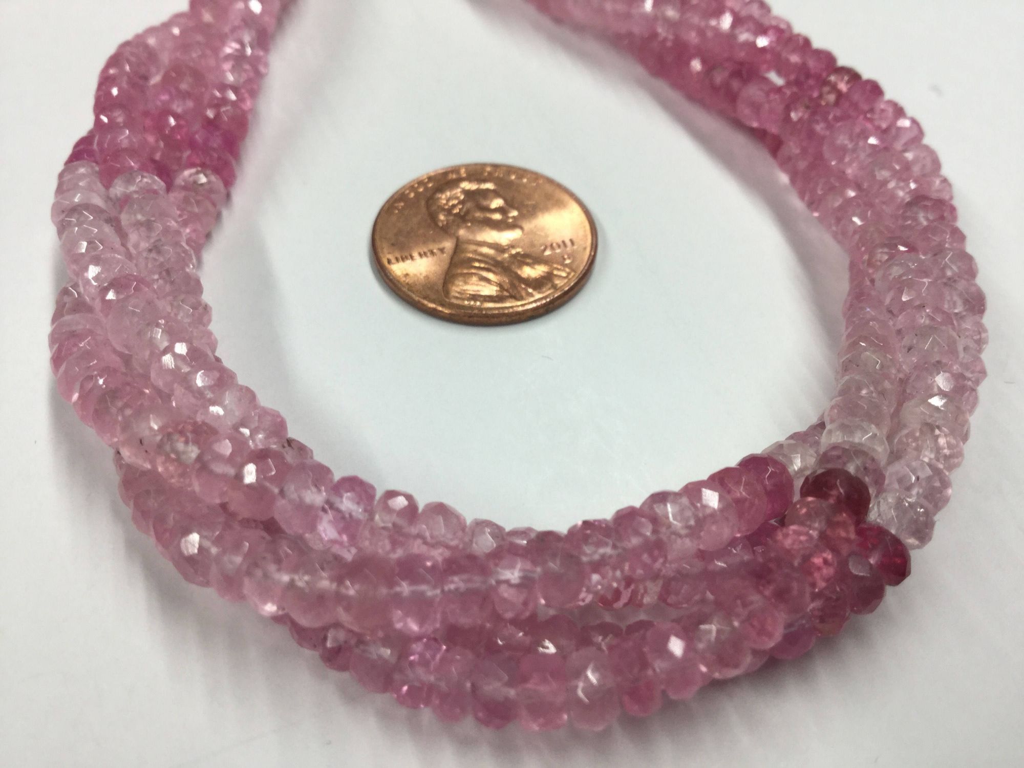 Pink Tourmaline Rondelles Faceted
