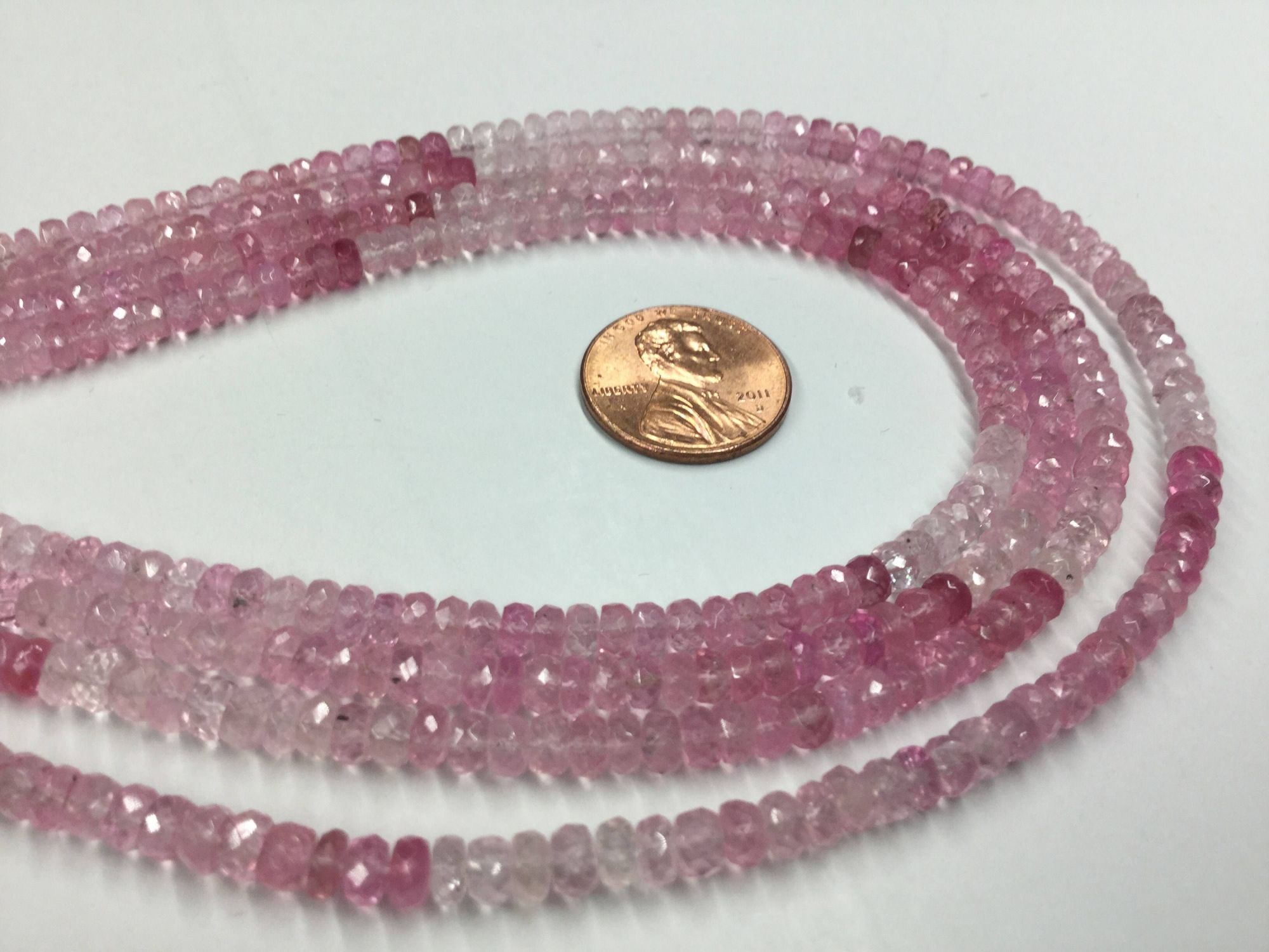 Pink Tourmaline Rondelles Faceted