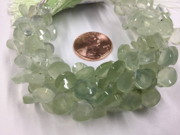 Prehnite Hearts Faceted