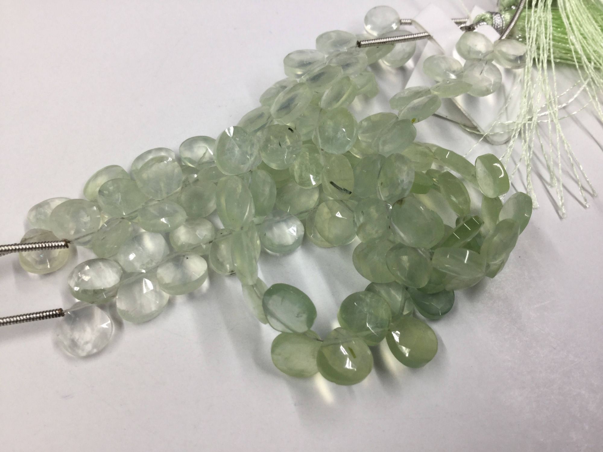 Prehnite Hearts Faceted