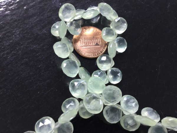 Prehnite Hearts Faceted