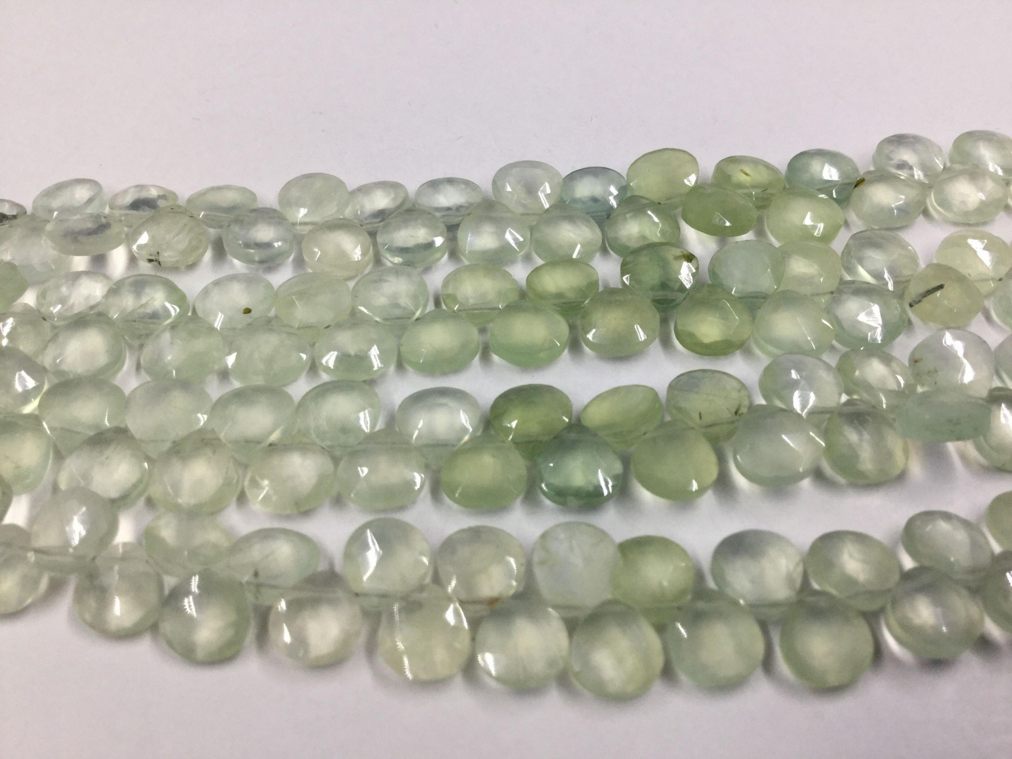 Prehnite Hearts Faceted
