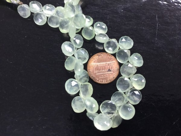 Prehnite Hearts Faceted