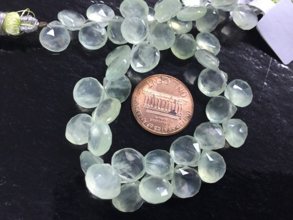 Prehnite Hearts Faceted