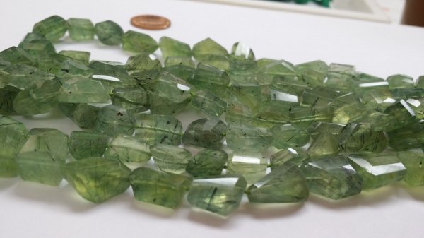 Prehnite Nuggets Faceted