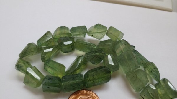 Prehnite Nuggets Faceted